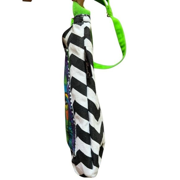 Laurel Burch Colorful Beaded Kitty Cat Crossbody Bag Zip Exterior Pockets - Picture 6 of 9